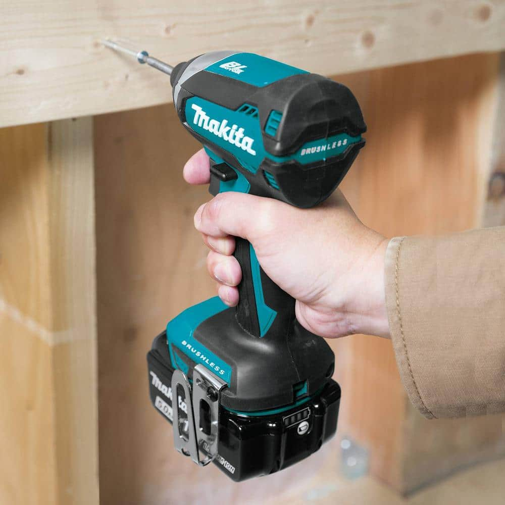 Makita 18V LXT Lithium-Ion Brushless Cordless 2-Piece Combo Kit (Hammer Drill/ Impact Driver) 5.0 Ah XT269T