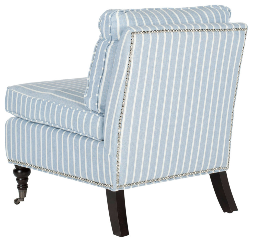 Dan Slipper Chair Blue/ White   Traditional   Armchairs And Accent Chairs   by Peachtree Fine Furniture  Houzz