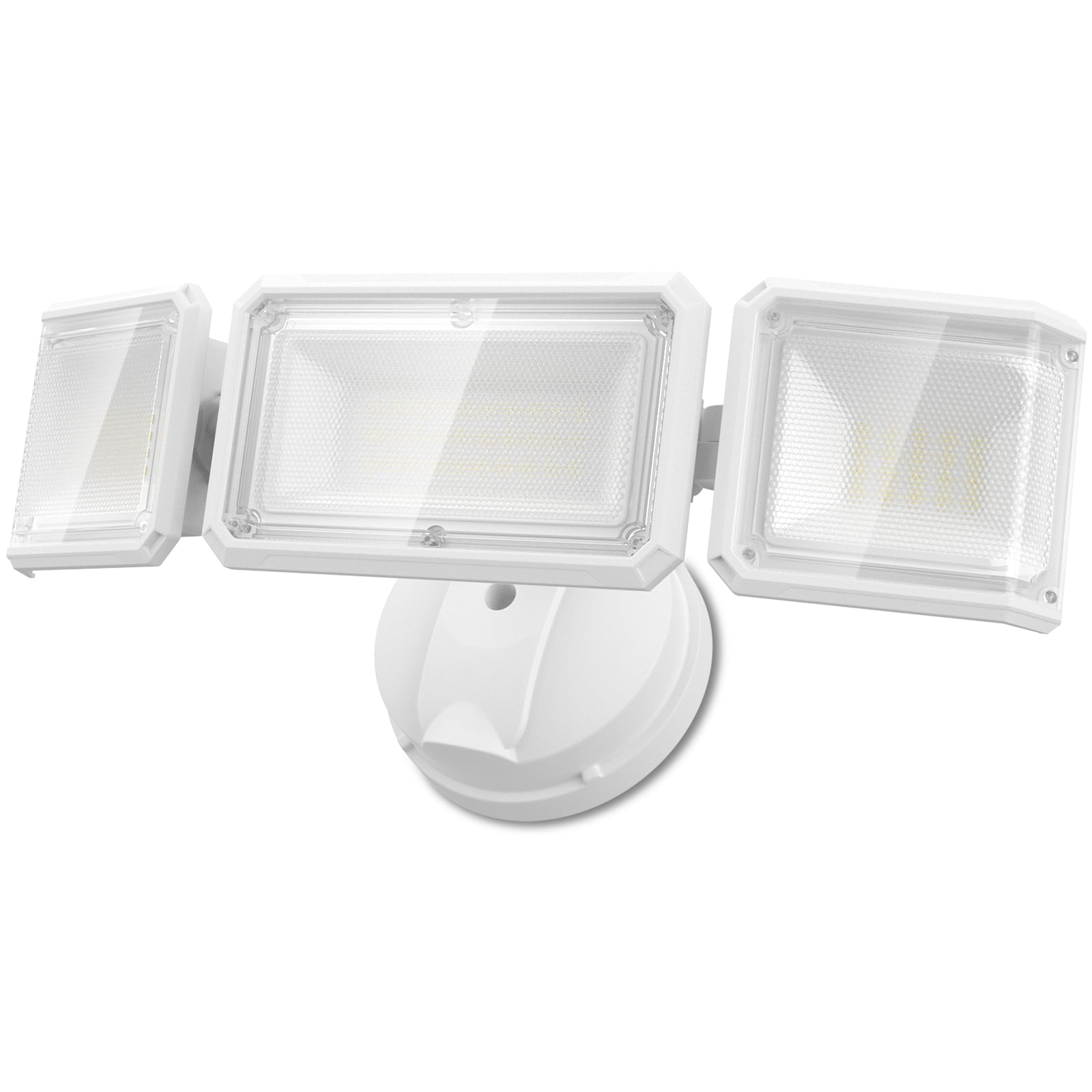 LEPOWER 4200 Lumen LED Flood Light Outdoor， 42W， Switch Controlled， 3 Heads， 5000 K， White