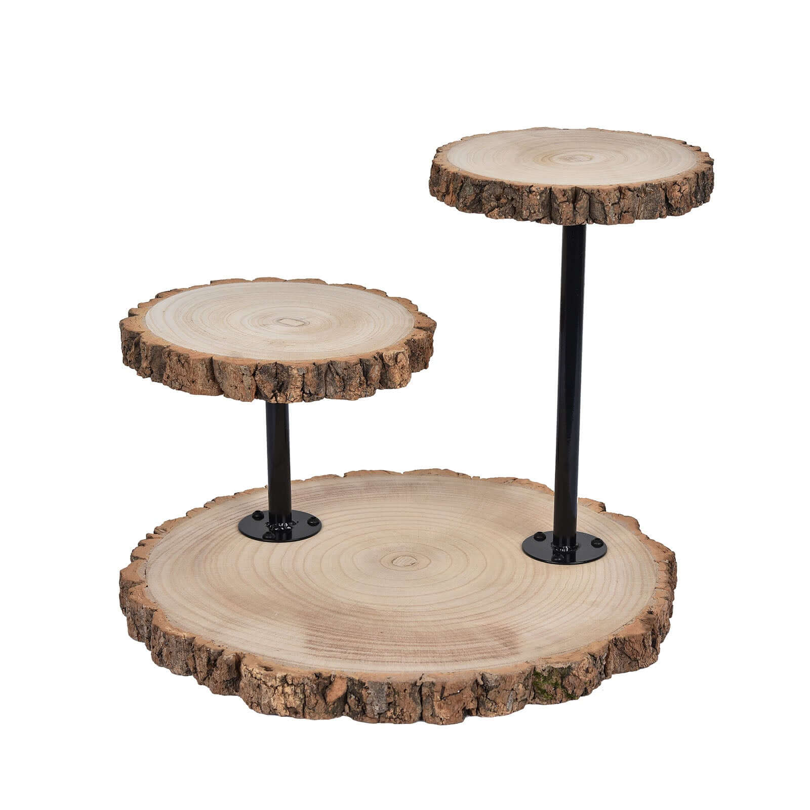 3-Tier Natural Wood Slice Cheese Board Cupcake Stand, Rustic Centerpiece - Assembly Tools Included 14