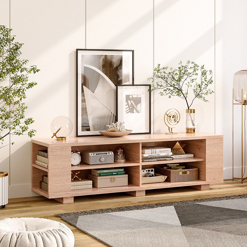 TV Stand Modern Wood Storage Console Entertainment Center