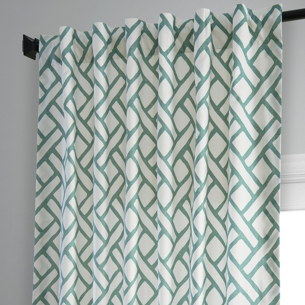 Exclusive Fabrics Garden Path Printed Cotton Curtain (1 Panel)