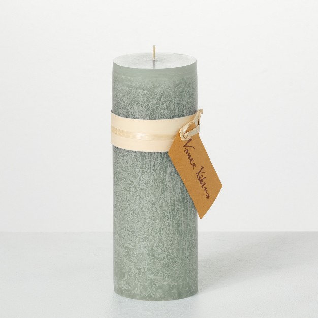 Sage Timber Pillar Candle scentless Clean burning Environmental Friendly