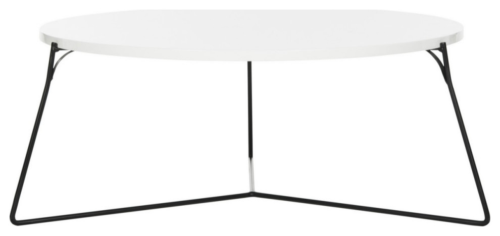 Emma Retro Mid Century Lacquer Coffee Table Lacquer White/ Black   Modern   Coffee Tables   by Virgil Stanis Design  Houzz