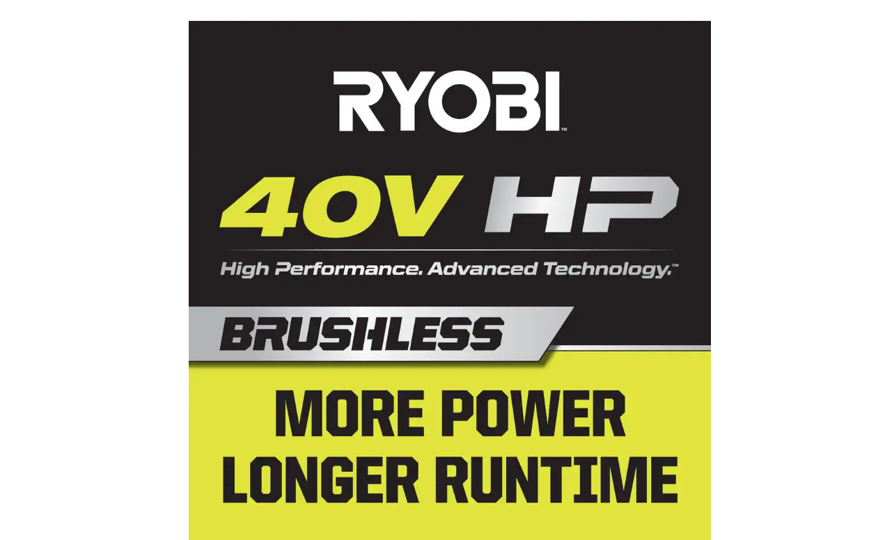 RYOBI RY40960VNM 40V HP Brushless 600 CFM 155 MPH Cordless Leaf Blower and Carbon Fiber String Trimmer with 4.0 Ah Battery and Charger