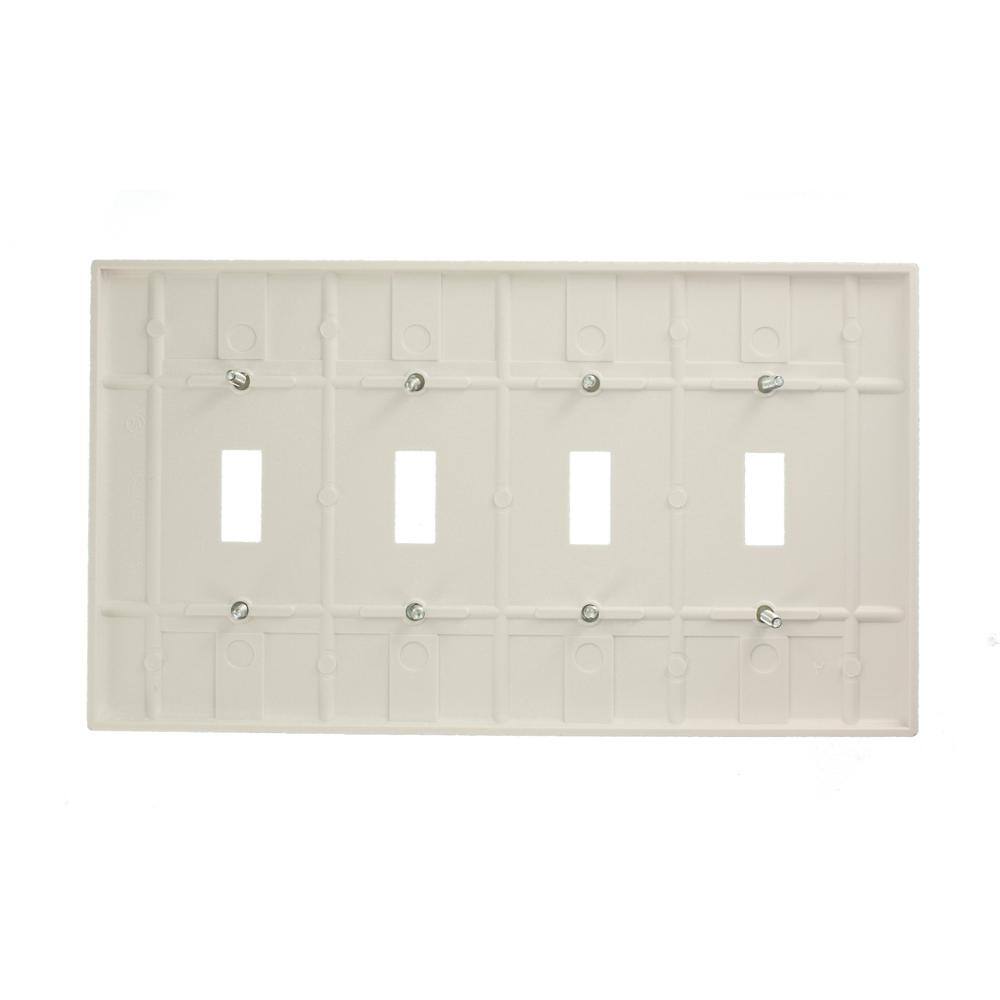 Leviton White 4-Gang Toggle Wall Plate (1-Pack) 80512-W