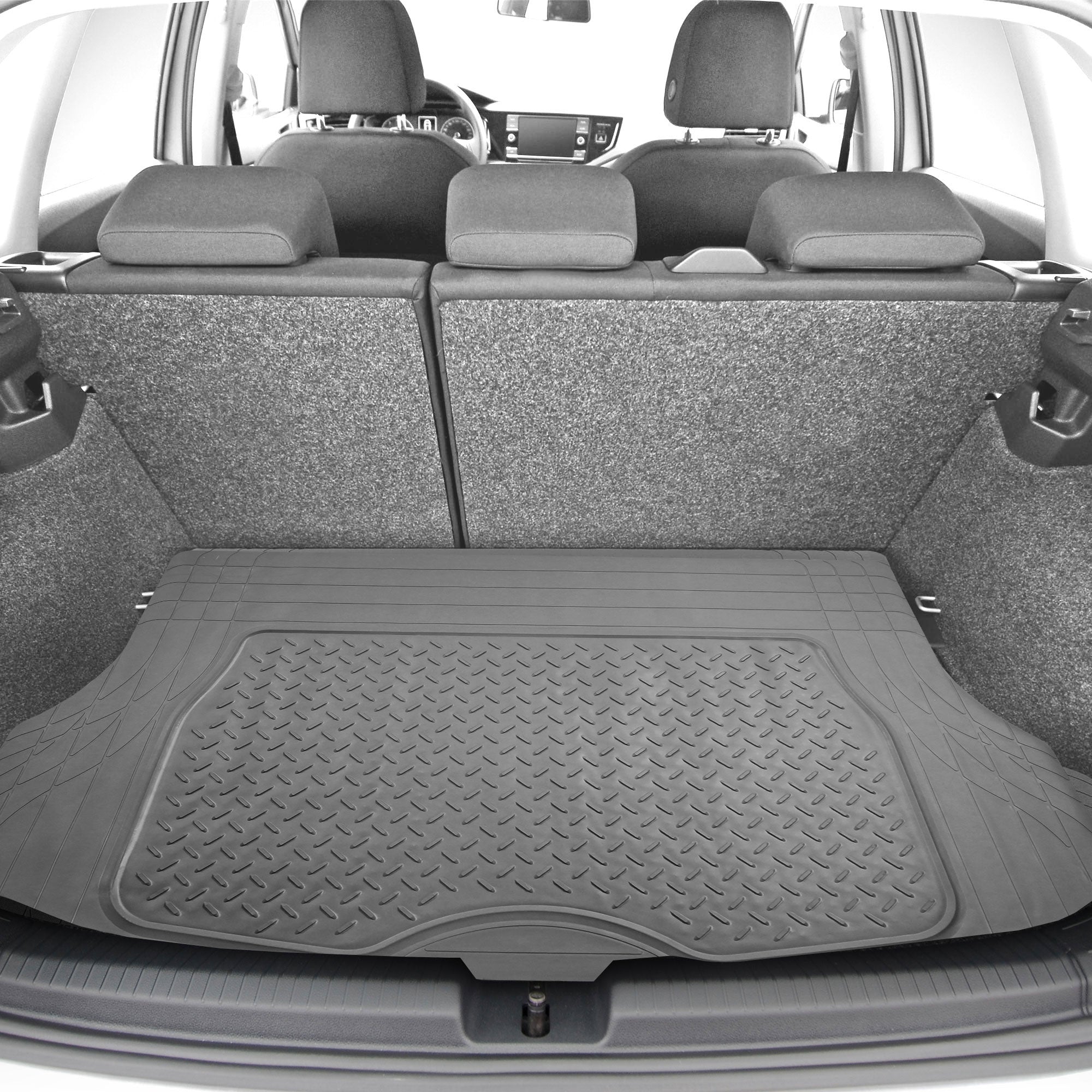 FH Group Premium ClimaProof 1-Piece Vinyl Gray Car Floor Mats Universal Fit with Air Freshener