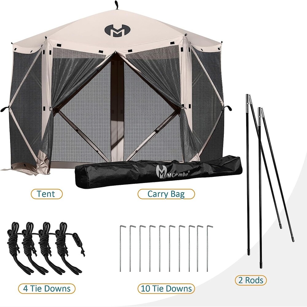 Exacme Portable Gazebo Pop up Tent for Camping  Outdoor Four Sides Pop up Clam Screen Tent with Canopy Shelter  1024 5PC