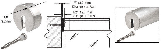 CRL Stabilizing End Cap for 2 Cap Railing