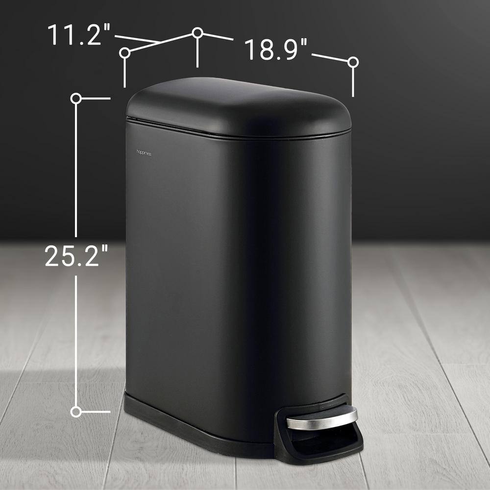 happimess Roland 10.6 Gal. Black Step-Open Trash Can HPM1010B