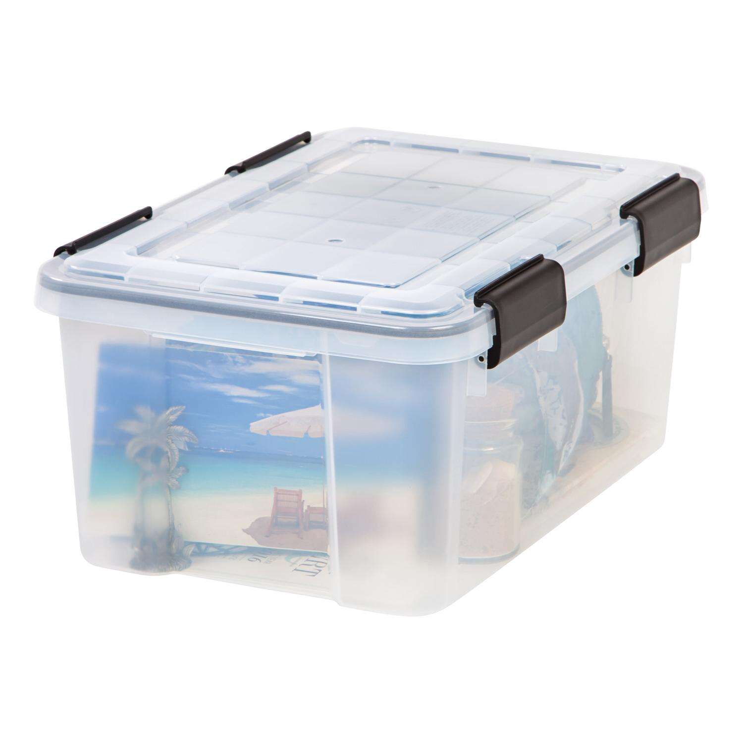 IRIS WEATHERPRO 19 qt Clear Storage Tote 7.88 in. H X 11.75 in. W X 17.5 in. D Stackable