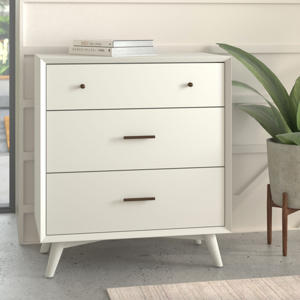 Flynn Mid Century Modern 3 Drawer Small Chest   Midcentury   Accent Chests And Cabinets   by Alpine Furniture  Inc  Houzz