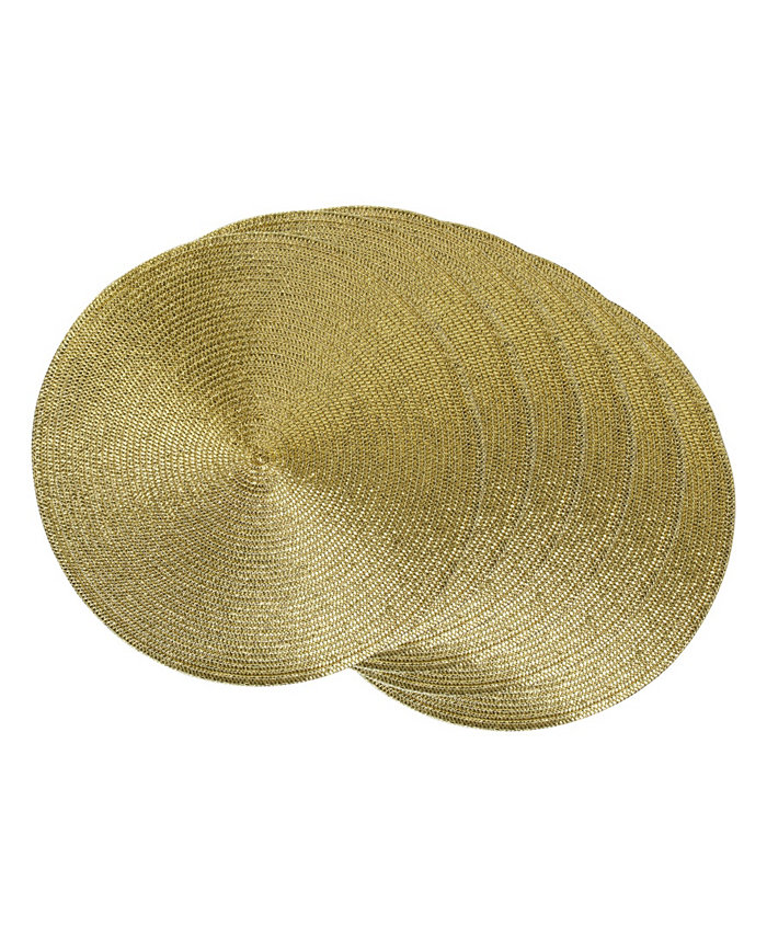 Design Imports Design Import Metallic Round Woven Polypropylene Placemat Set of 6