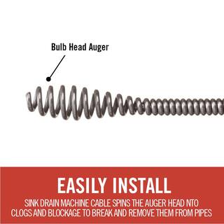 RIDGID 516 in. x 35 ft. C-13 All-Purpose Drain Cleaning Replacement Cable w Bulb Auger for K-40 K-45  K-50 Models 56792