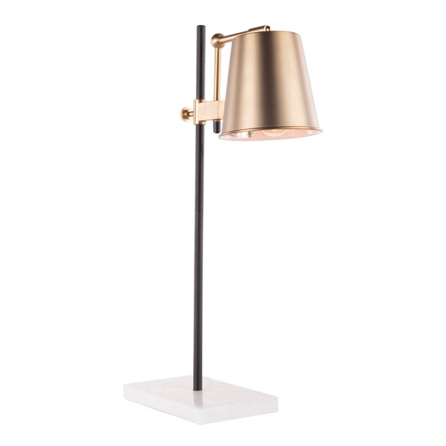 Metric Table Lamp Antique Brass white Lumisource