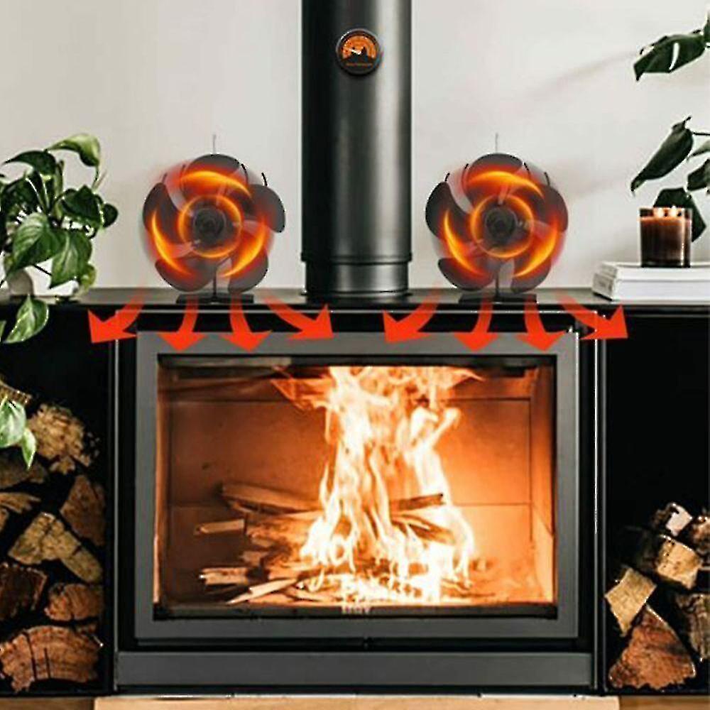 New Hot Air Fan Fireplace Fan Blade Of Fan Burning Wooden Box