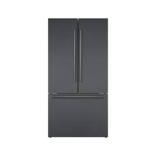 Bosch 800 Series 36 in. 21 cu. ft. Smart Counter Depth French Door Refrigerator in Black Stainless Steel Internal Water  Ice B36CT80SNB