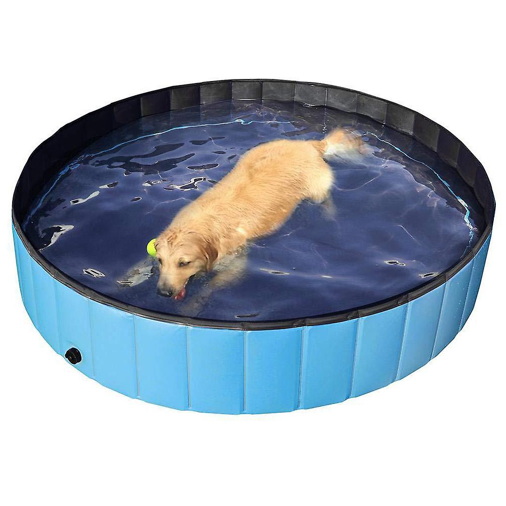 Foldable Pvc Dog Cat Pet Swimming Pool Pet Dog Pool Bathing Tub Kiddie Pool， Water Pond Pool For Dogs Cats And Kids In Summer 80*20cm White