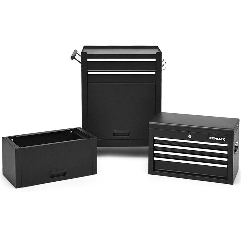 6-Drawer Rolling Tool Chest 3-in-1 Tool Storage Cabinet with Auto Locking System & Lockable Wheels