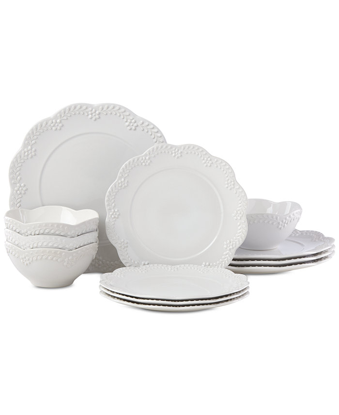 Lenox Chelse Muse Floral 12-Pc. Dinnerware Set Service for 4