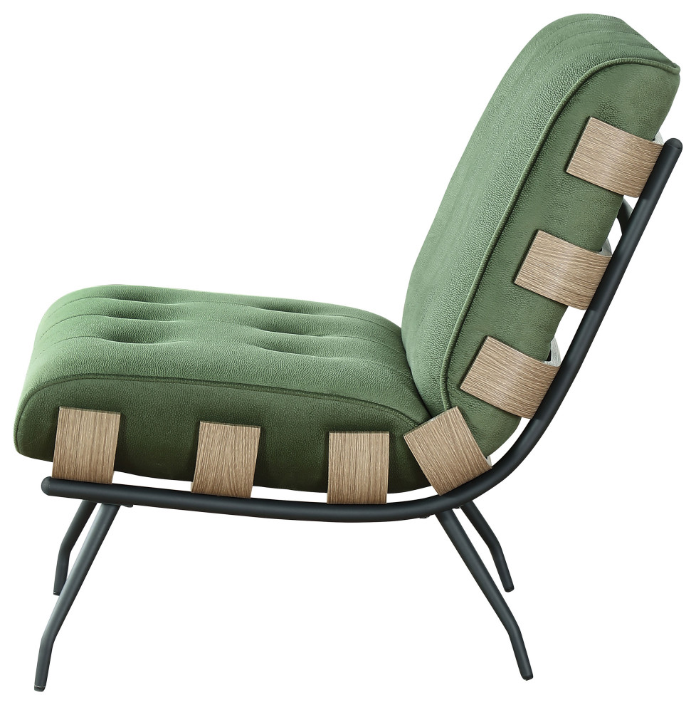 Aloma Armless Tufted Accent Chair Green   Modern   Armchairs And Accent Chairs   by Modon  Houzz