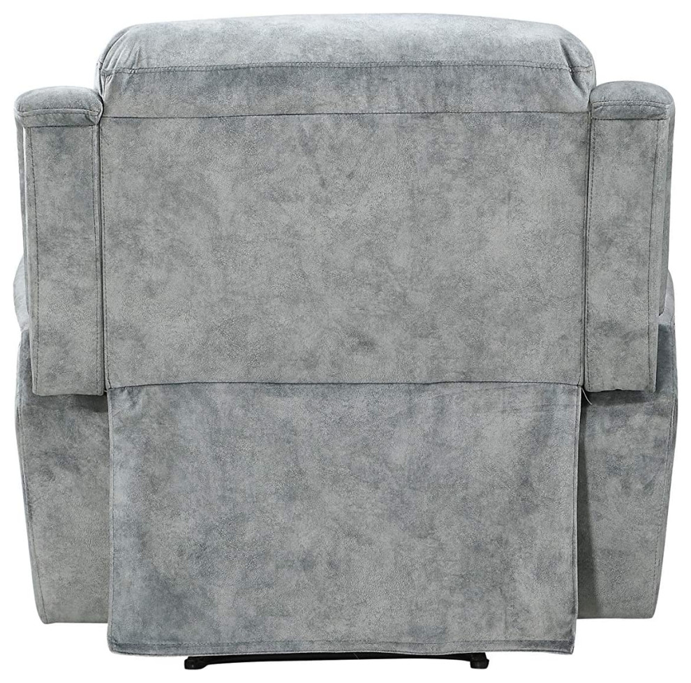 Modern Recliner Chair  Manual Mechanism With Tight Cushion Backrest  Silver Gray   Contemporary   Recliner Chairs   by Declusia  Houzz