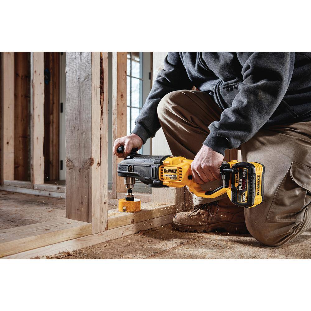 DW FLEXVOLT 60V MAX Cordless In-line 12 in. Stud and Joist Drill with E-Clutch and (1) FLEXVOLT 9.0Ah Battery DCD470X1