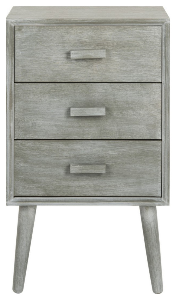 Mona 3 Drawer Chest  Slate Gray   Midcentury   Side Tables And End Tables   by Rustic Home Furniture Deco  Houzz