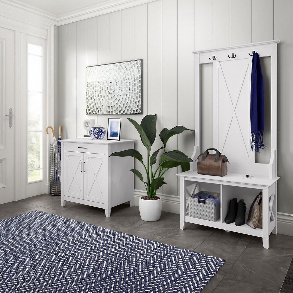 Key West Entryway Storage Set with Armoire Cabinet by Bush Furniture