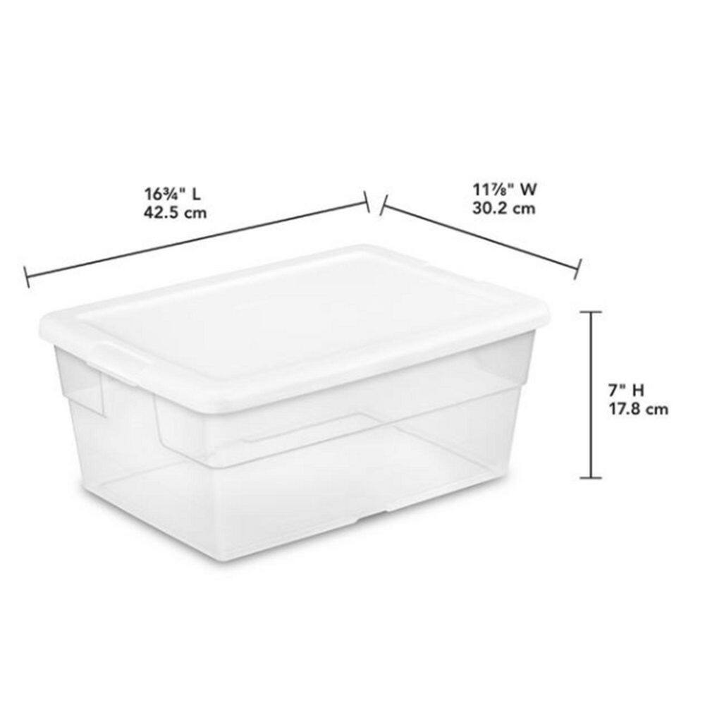 Sterilite 16 Qt. Plastic Storage Container in Clear 12-Pack and 6 Qt. Plastic Storage Container in Clear 24-Pack 12 x 16448012 + 24 x 16428012