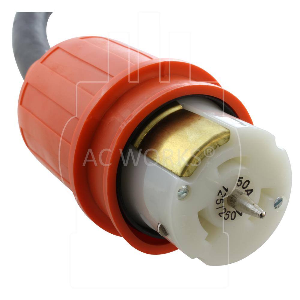 AC WORKS 100 ft. SOOW 64 CS6365CS6364 Temp Power 50 Amp Generator Extension Cord TESS2-100E