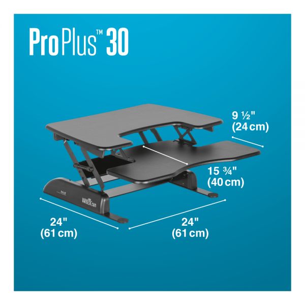 VariDesk ProPlus Manual Standing Desk Converter， 30”W， Black