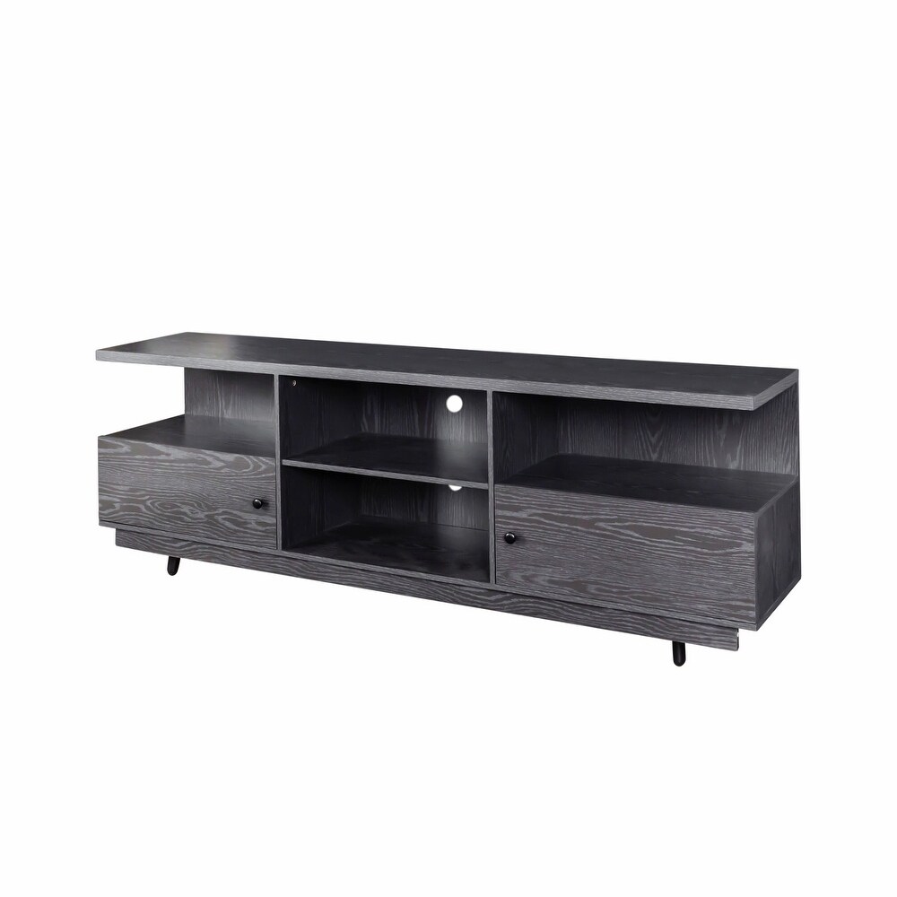 TV Stand Entertainment Centers Console Table with 2 Doors and 4 Open Shelves