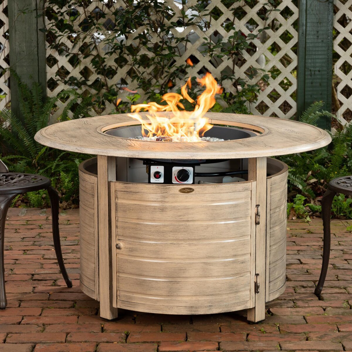 Ultimate Patio Farmview 42-Inch Round Aluminum Natural Gas Fire Pit