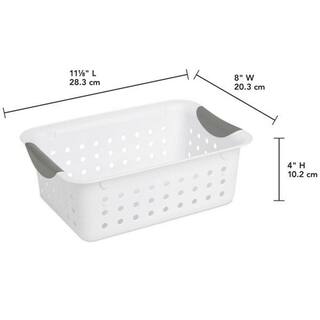 Sterilite Small Ultra Plastic 1.5 Gal. Storage Bin Organizer Baskets in White (12-Pack) 12 X 16228012