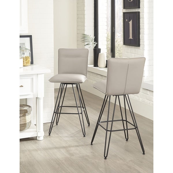 Demi Hairpin Leg Swivel Bar Stool in Taupe