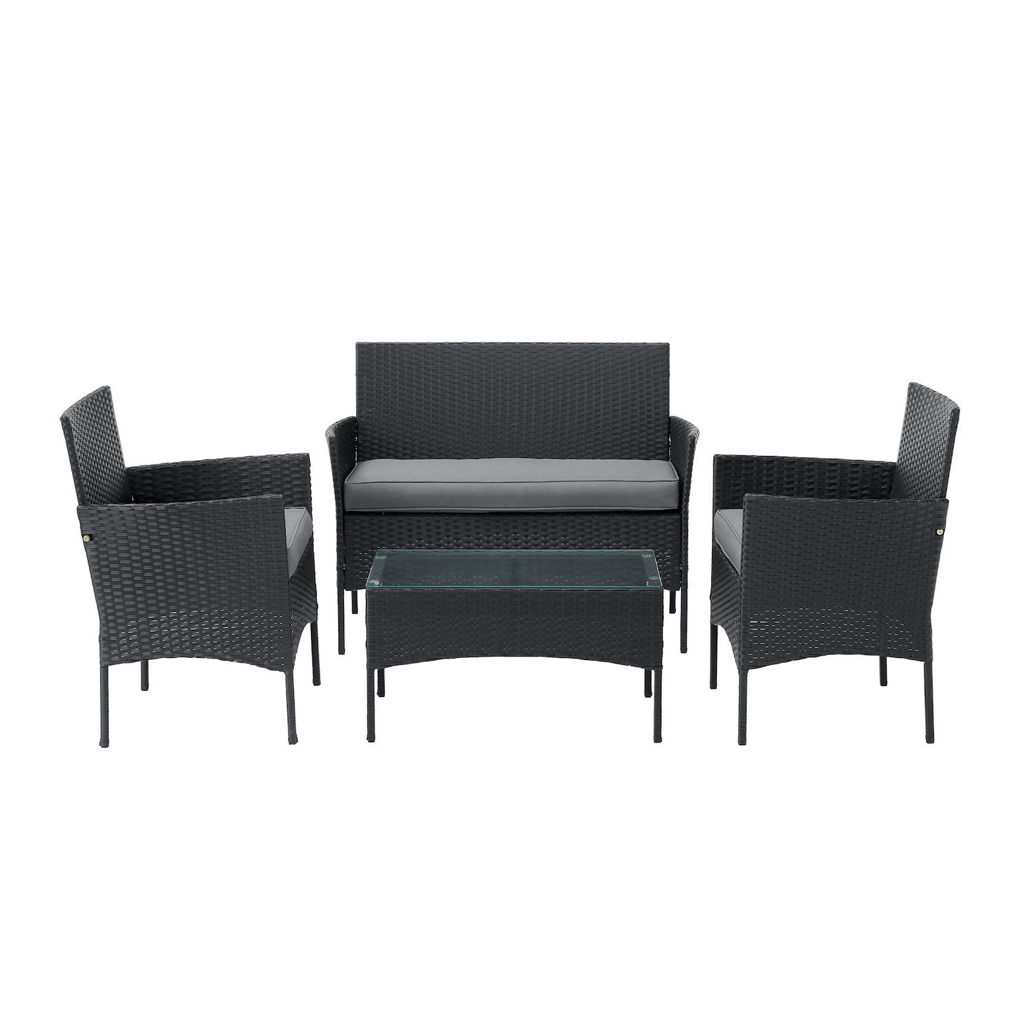 Lavish Home Patio Loveseat， Chair and Coffee Table 4-piece Set