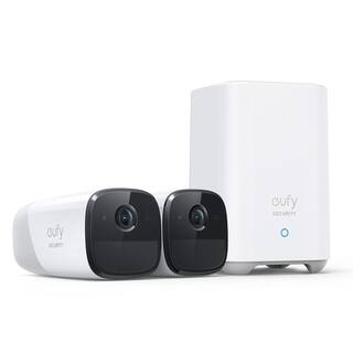 eufy Security eufyCam 2 Pro 2K 16G Wi-Fi Smart Home Security System with 2 Wireless Cameras and HomeBase 2 T88511D1