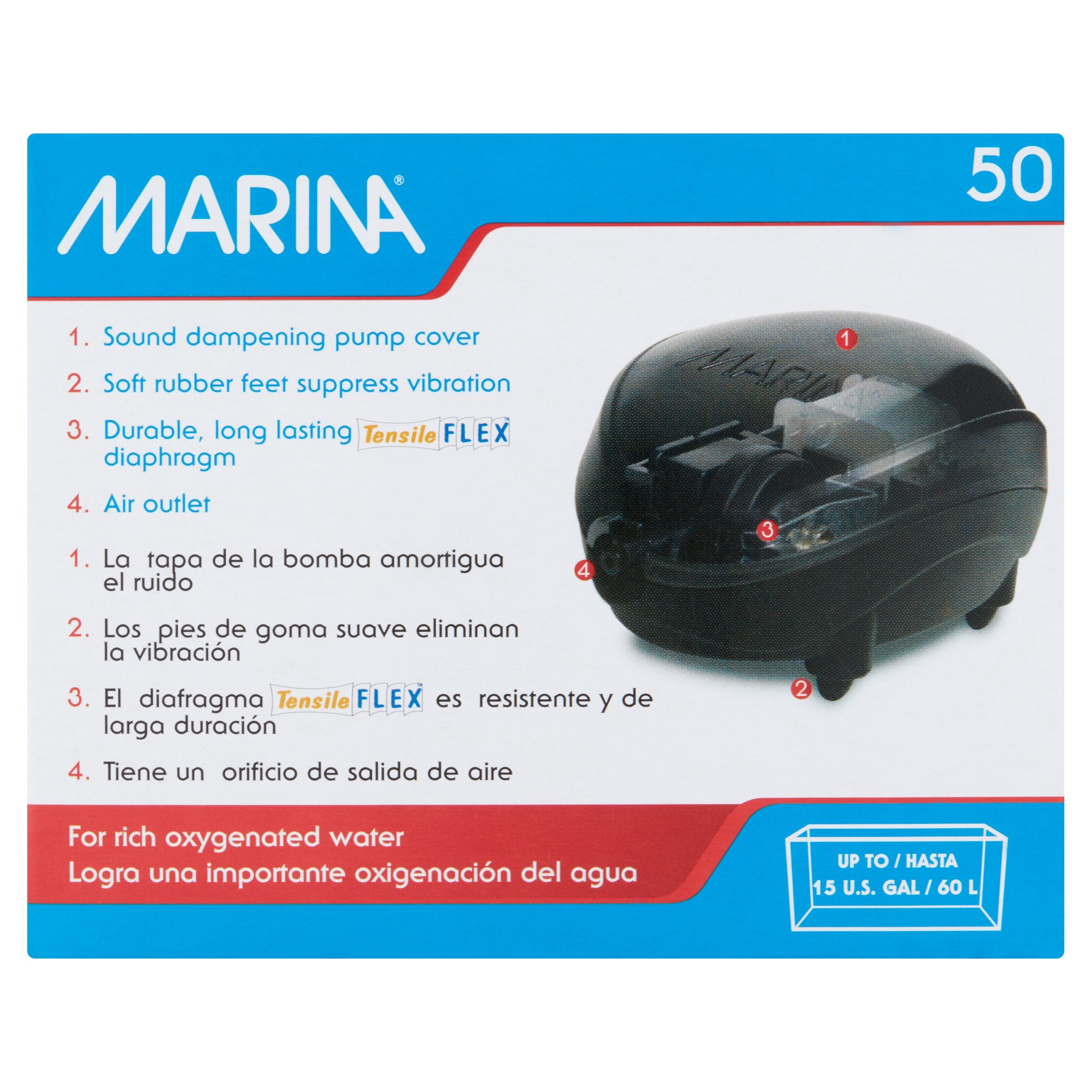 Marina A50 Air Pump， Black， Plastic， Fish