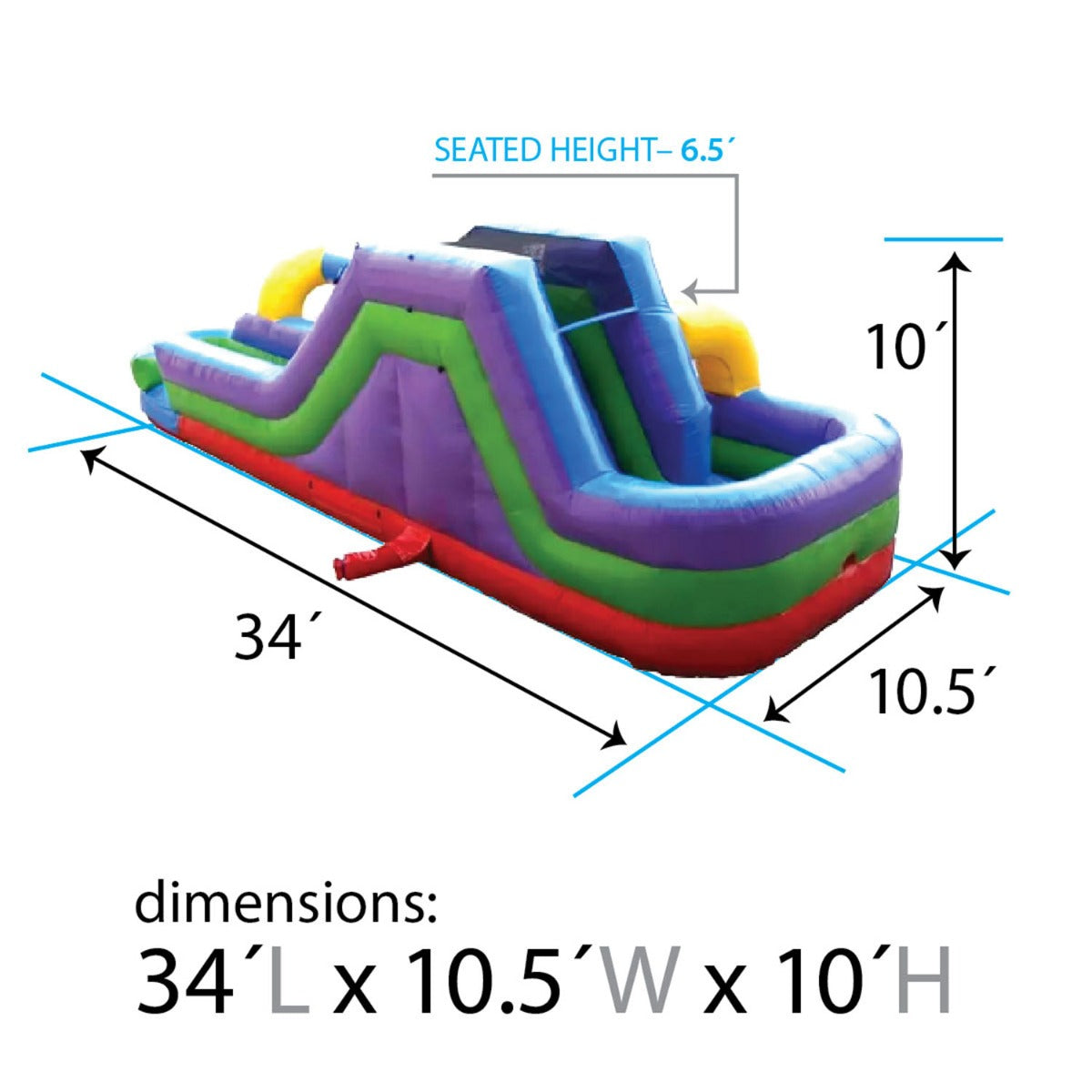 TentandTable Commercial Inflatable Water Slide with Slip n Slide Combo, Retro with Blower, 34'