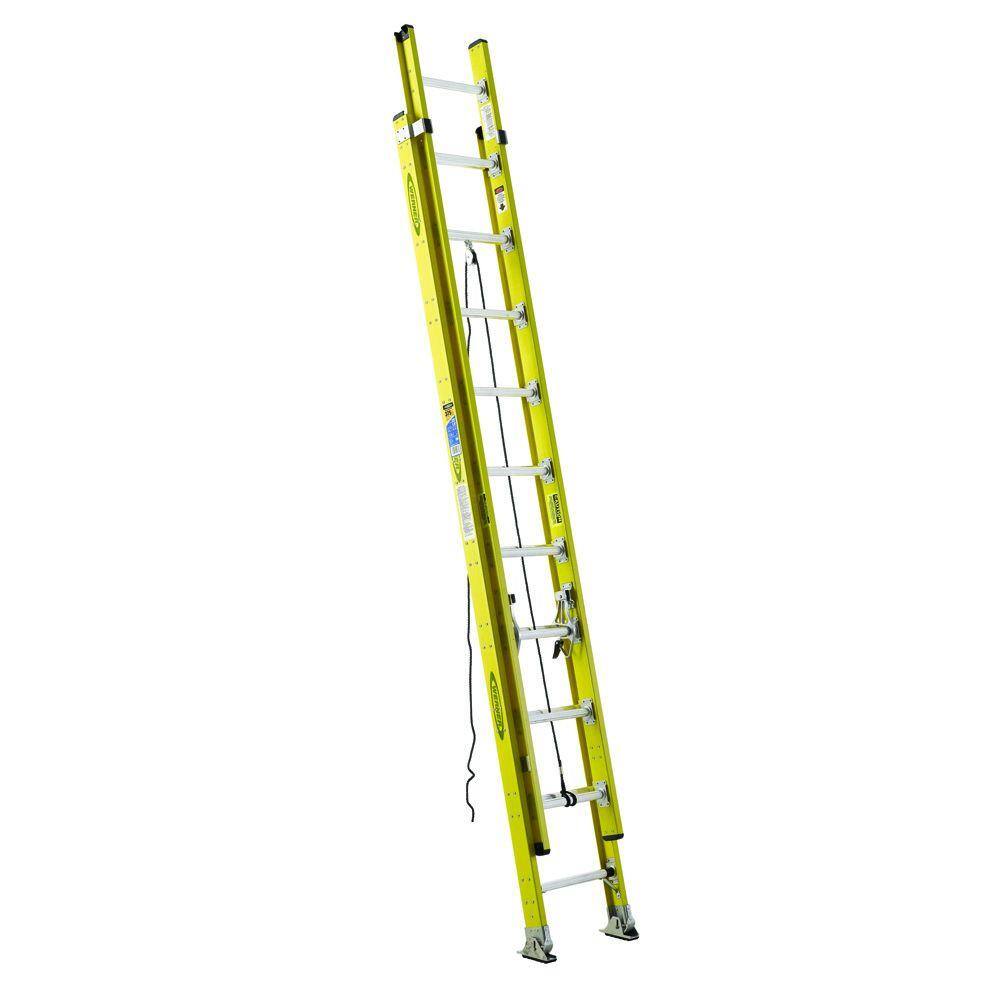 Werner 24 ft. Fiberglass Round Rung Extension Ladder with 375 lb. Load Capacity Type IAA Duty Rating 7124-2