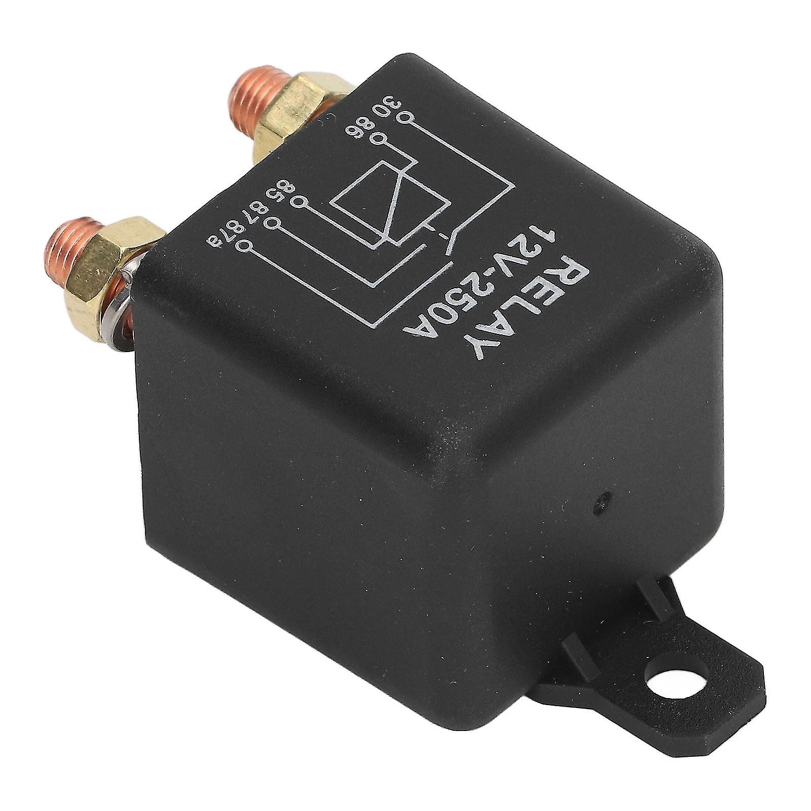 Car Start Relay 5 Pin 250A Stainless Steel Brass Normally Open Auto Start Relay for Lawn Mower DC 12V