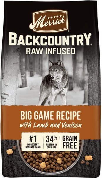 Merrick Backcountry Freeze-Dried Raw Grain-Free Big Game Recipe with Lamb， Wild Boar and Venison Dry Dog Food