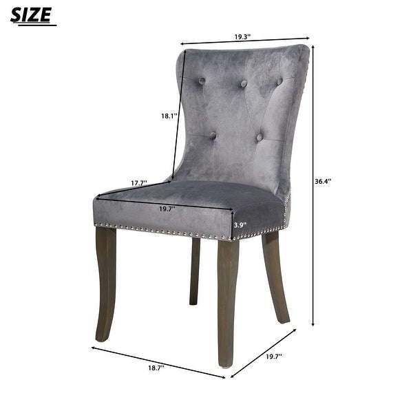 Set of 2 Dining Chair Tufted Armless Chair Upholstered Accent Chair