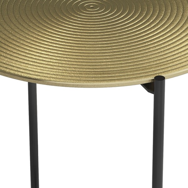 WYNDENHALL Medford Modern 17 inch Wide Metal Side Table in Gold/Brass - 17