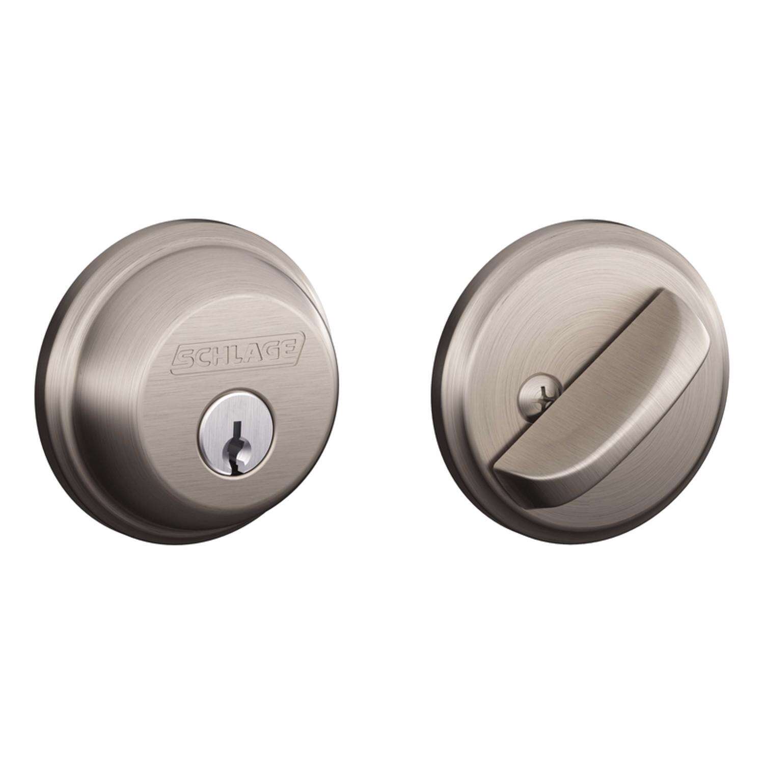 Schlage Satin Nickel Zinc Single Cylinder Deadbolt