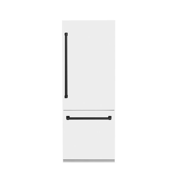 ZLINE 30 in. Autograph Edition 16.1 cu. ft. Built-in 2-Door Bottom Freezer Refrigerator with Internal Water and Ice Dispenser