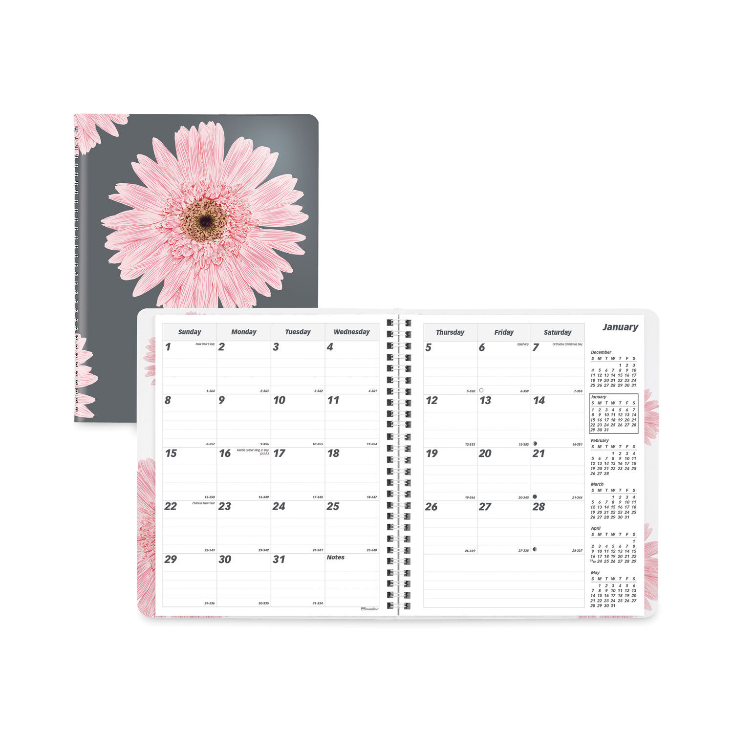 Essential Collection 14-Month Ruled Monthly Planner by Brownlineandreg; REDCB1200G05