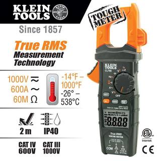 Klein Tools 600 Amp AC True RMS Auto-Ranging Digital Clamp Meter with Temp CL700