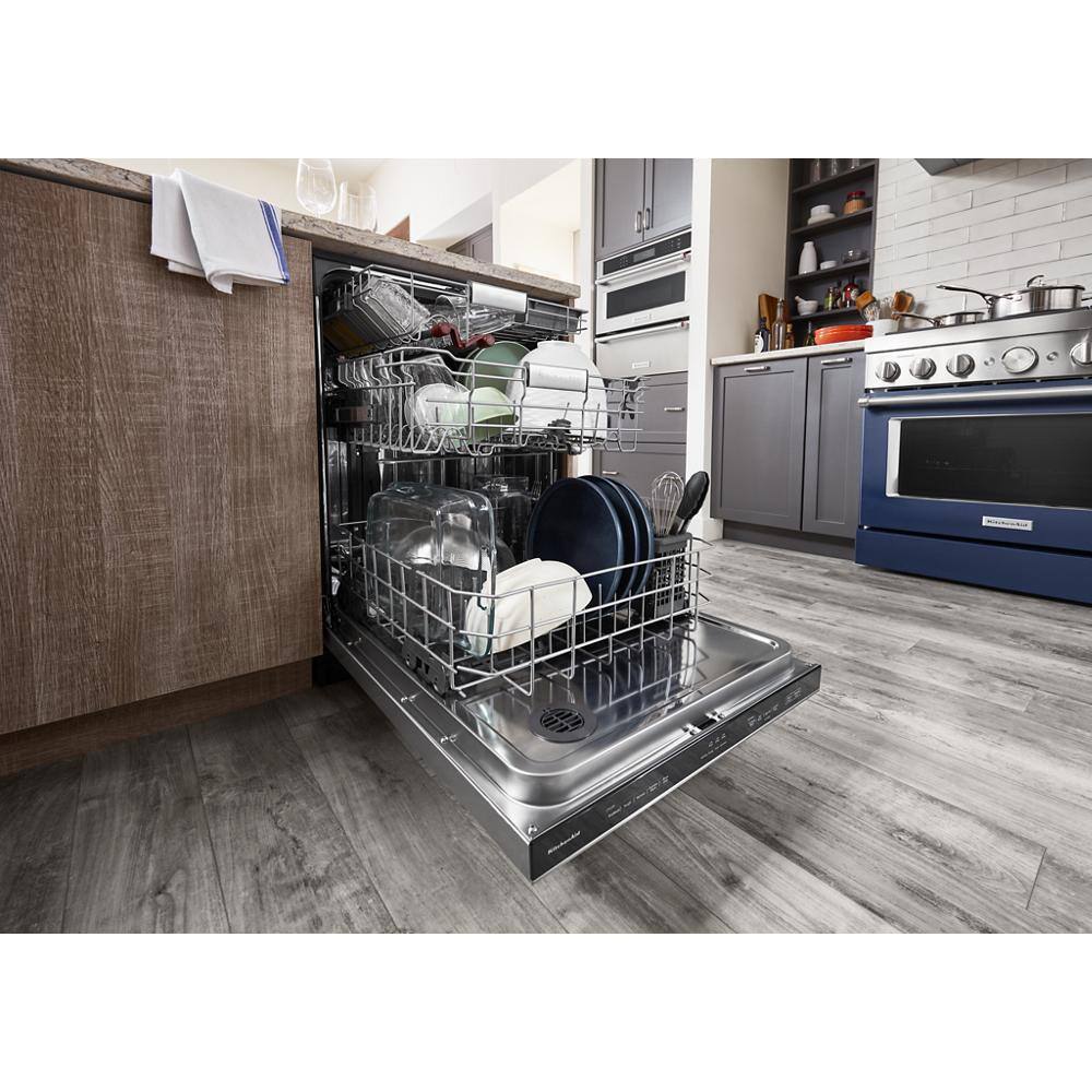 KitchenAid 24 in. PrintShield Stainless Steel Top Control Built-In Tall Tub Dishwasher with Stainless Steel Tub 44 dBA KDTM404KPS